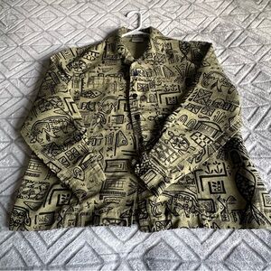 Chico’s Artisan Animal Print Utility Shirt Jacket - Size 2 (Large)